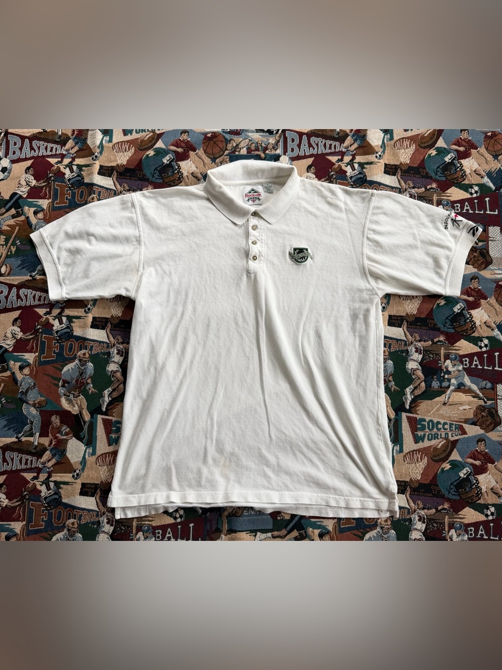 Vintage 90s Men’s Reebok Golf White Deer Run Golf Course White Polo